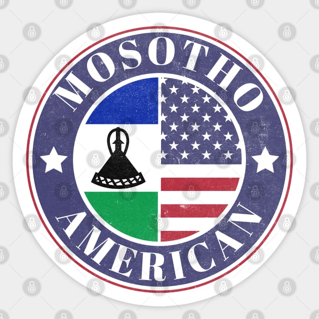 Proud Mosotho-American Badge - Lesotho Flag Sticker by Yesteeyear